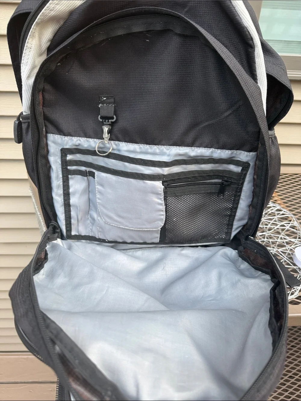 Roots Black and Light Gray Backpack with Yellow Bungee - standard size